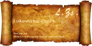 Lukovszky Zsolt névjegykártya